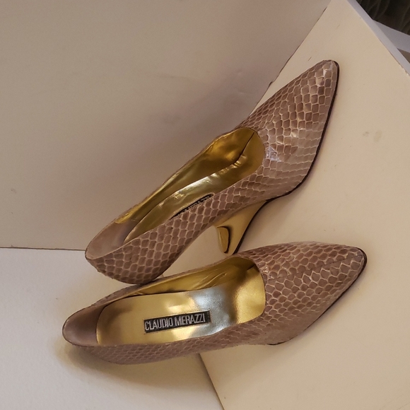 ♤ Claudio Merazzi Snake Snin Heels - Picture 2 of 8